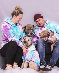people and dog spark paws clothes